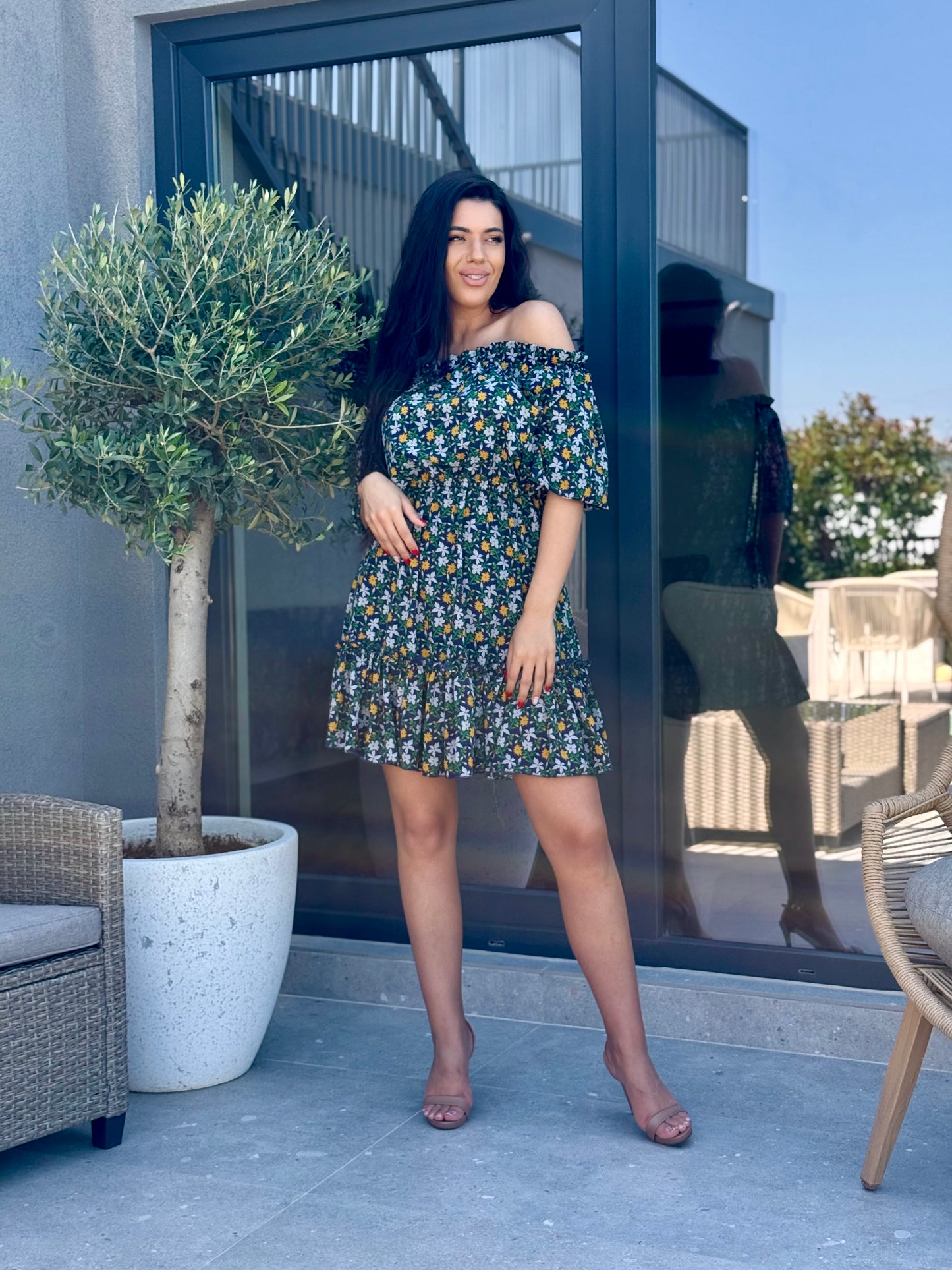 Rochie Anemona - Navy Blue Flowers