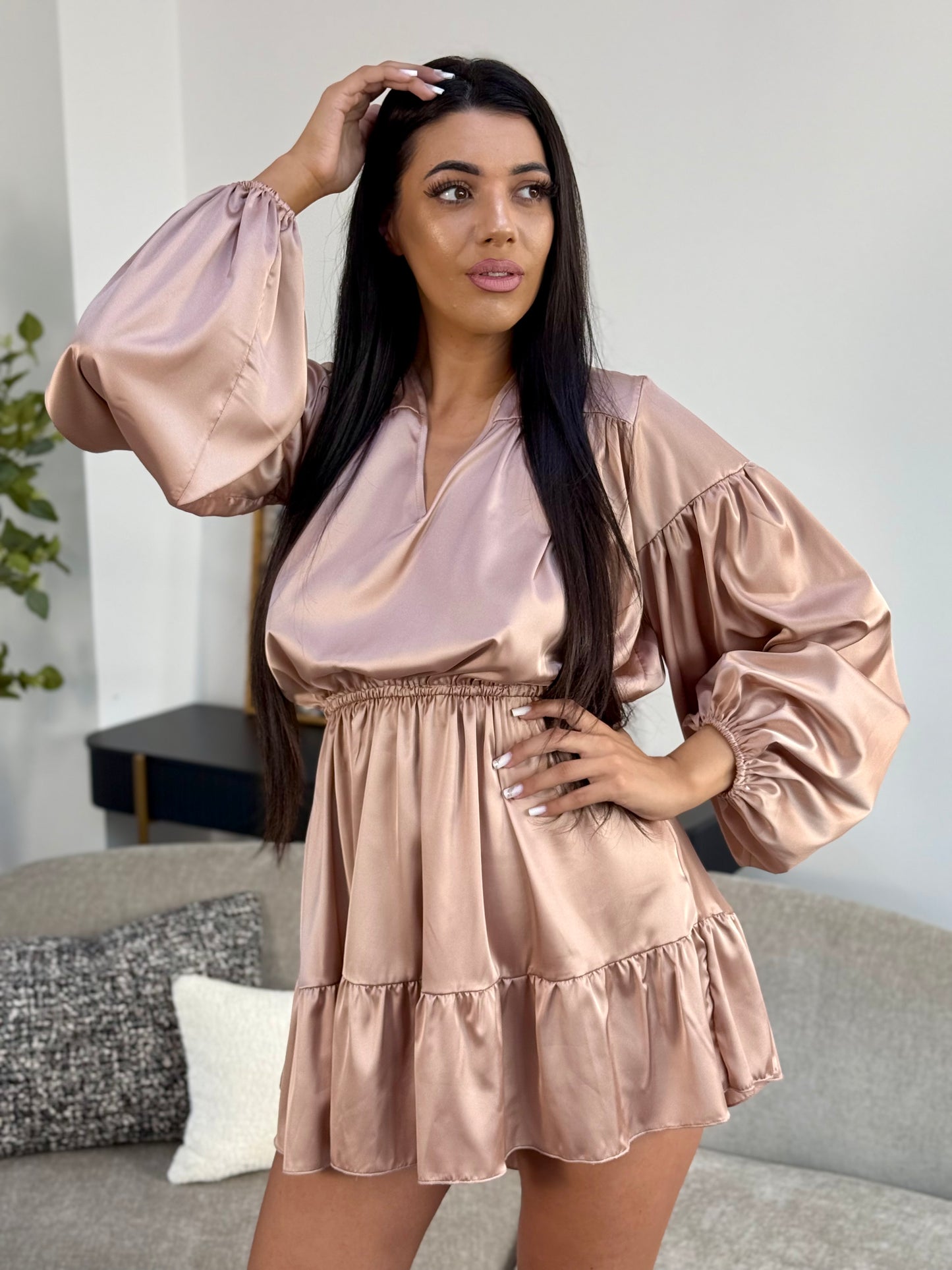 Rochie JAMELIA SATIN - Bronze