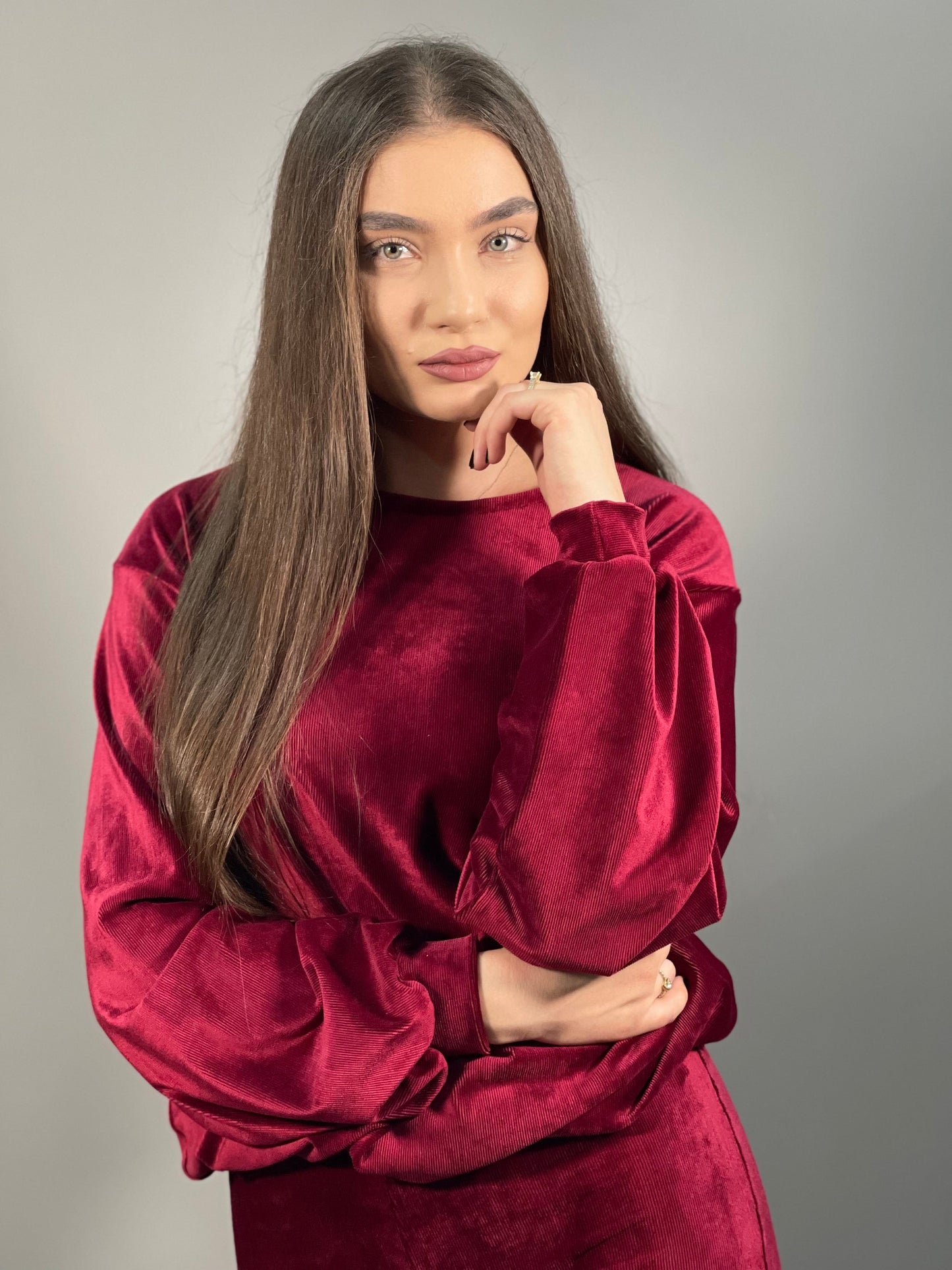 Costum LAVINIA - Rosu Trandafir