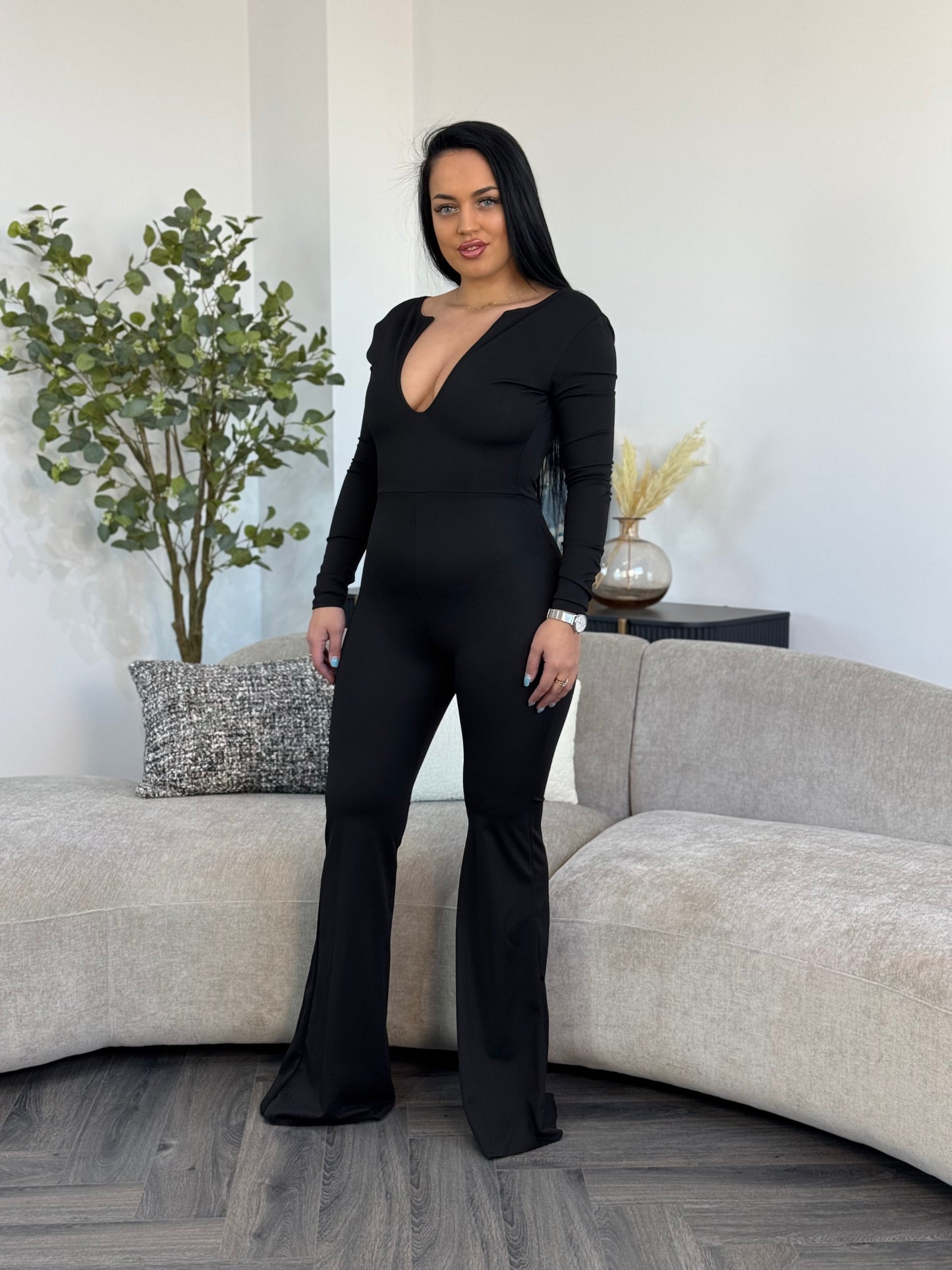 Salopeta Evazata Brianna - Negru