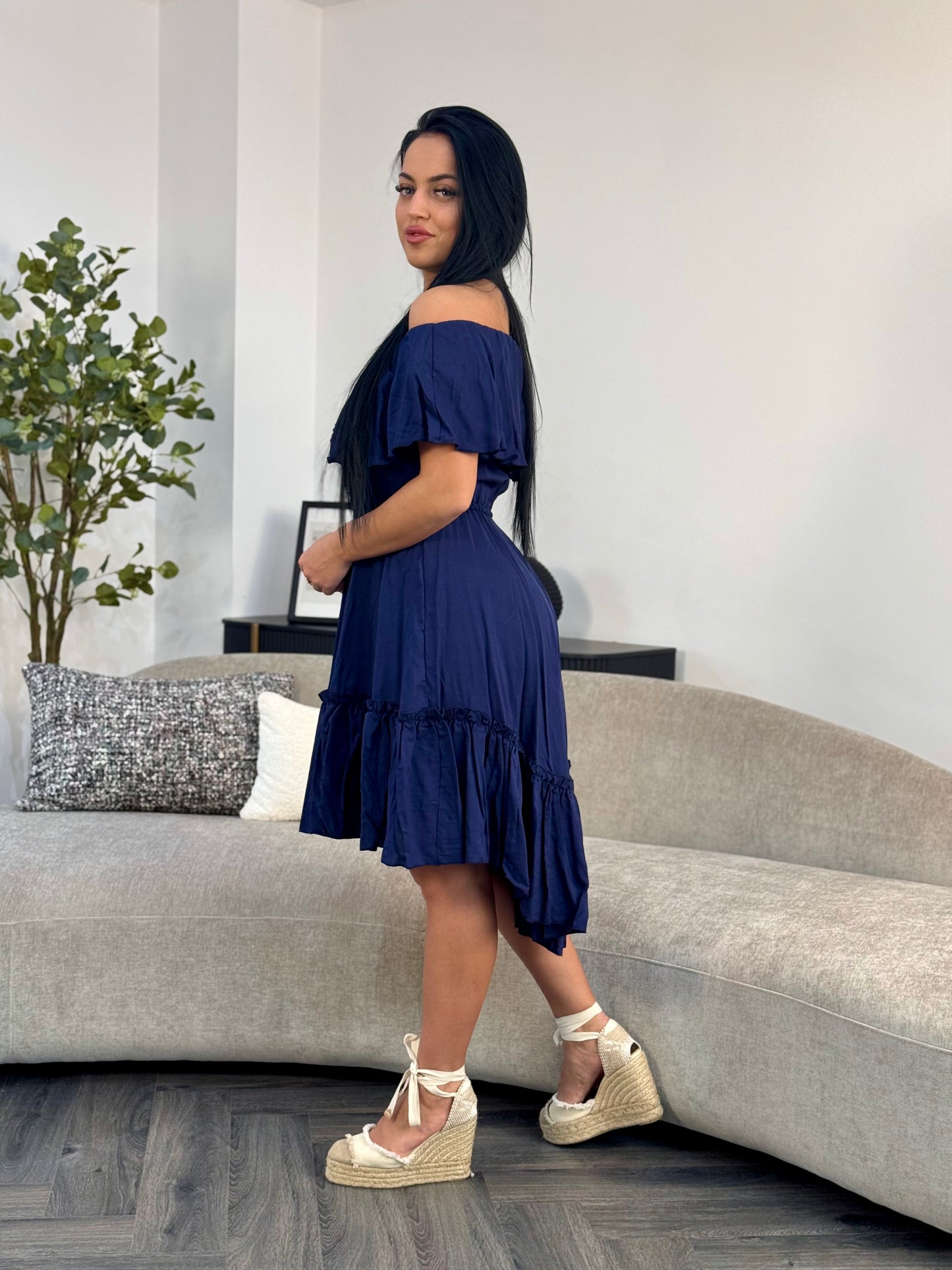Rochie BELLA PRINT - Bleumarin