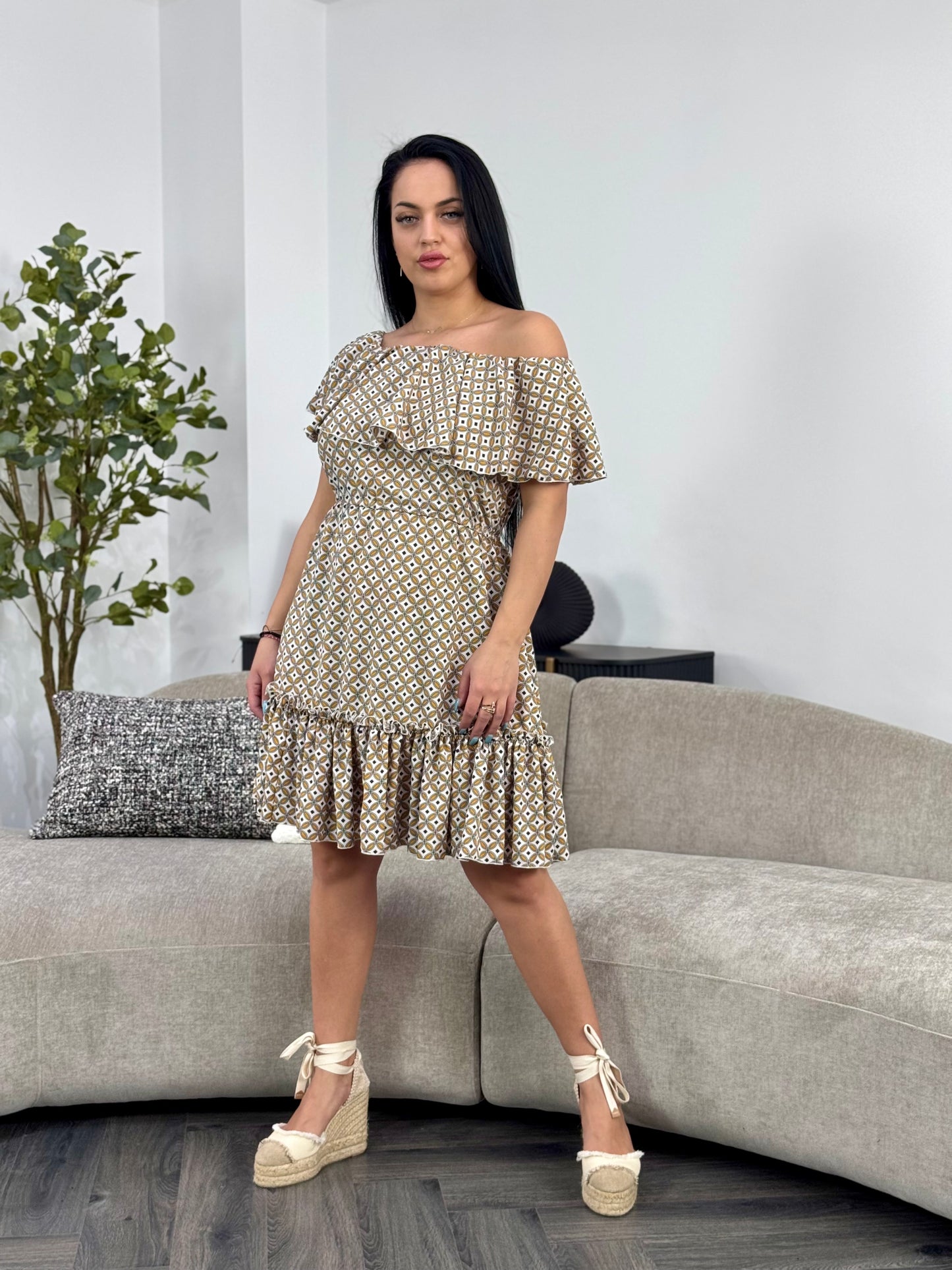 Rochie BELLA PRINT - Yellow Print