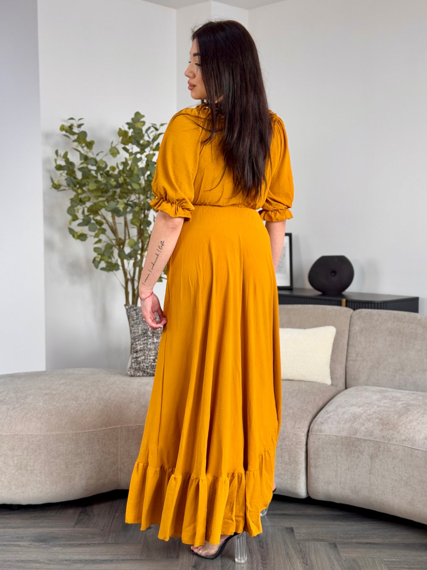 Rochie Anemona Long - Galben mustar