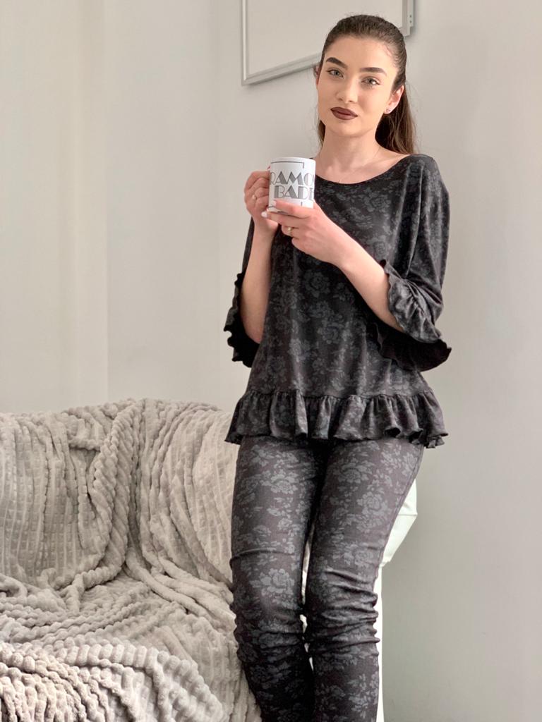 Pijama ADRIANA - FLOWER BLACK