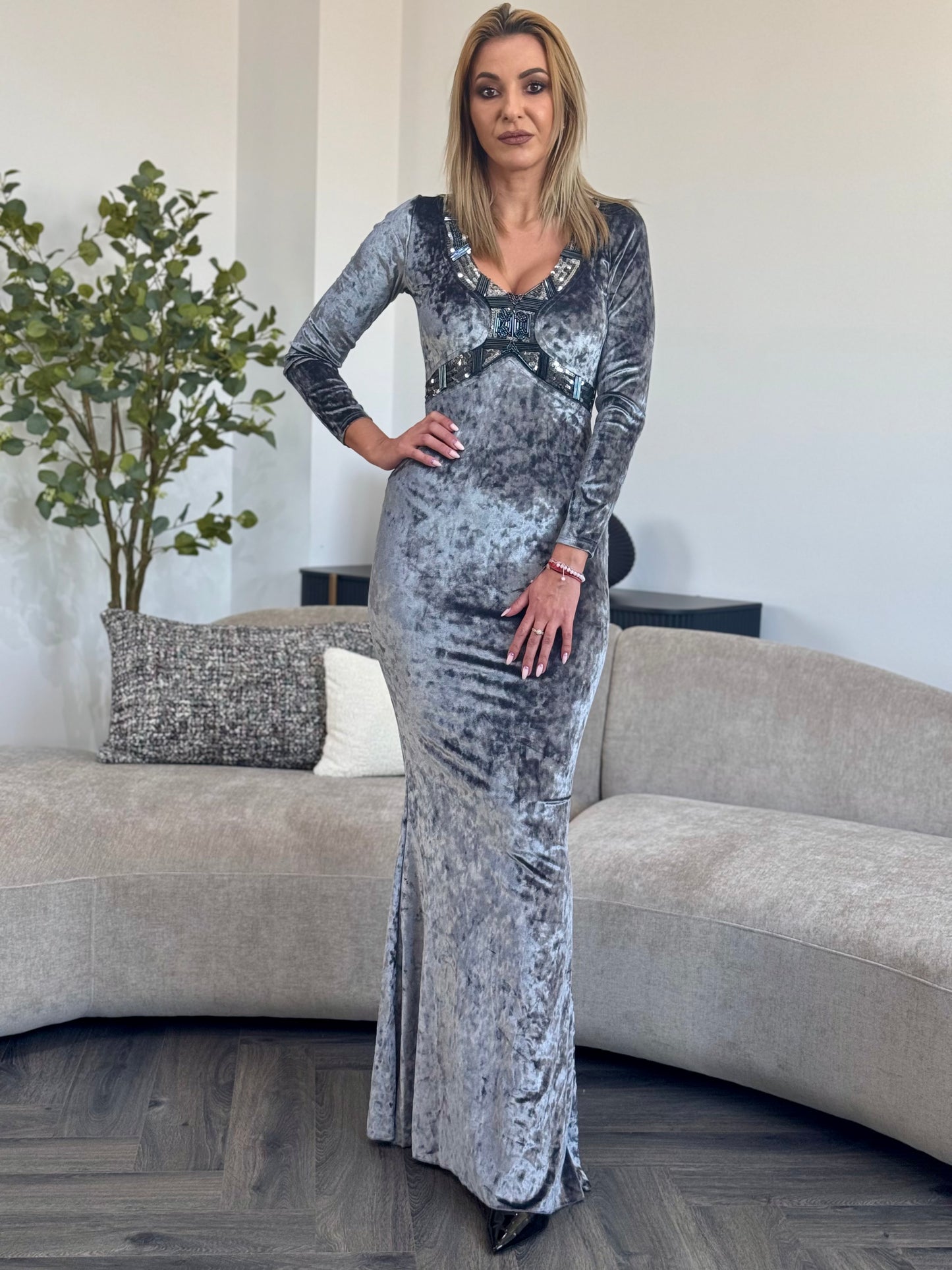 Rochie Lunga GEORGIANA - Gri