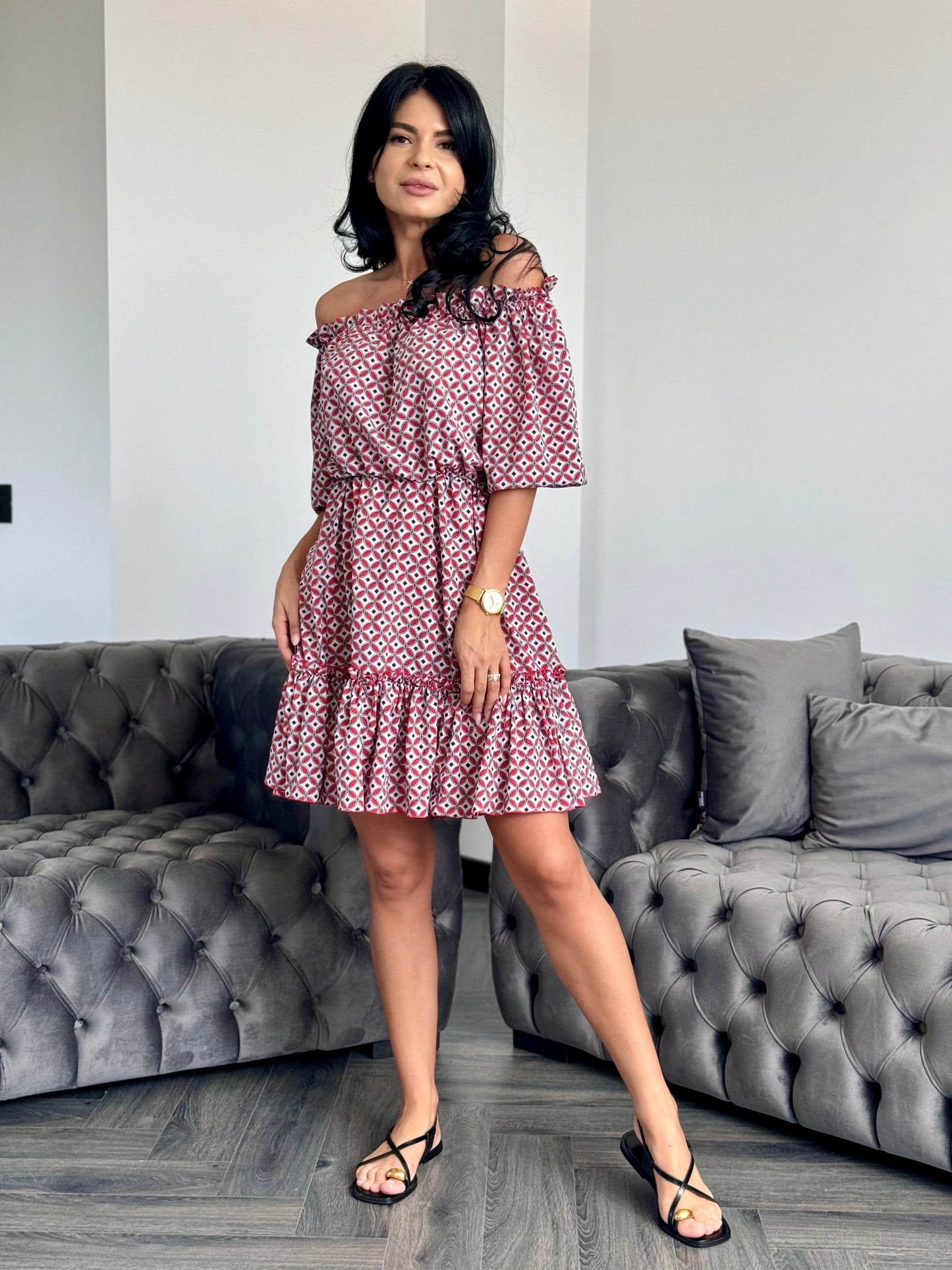 Rochie Anemona - Red Print