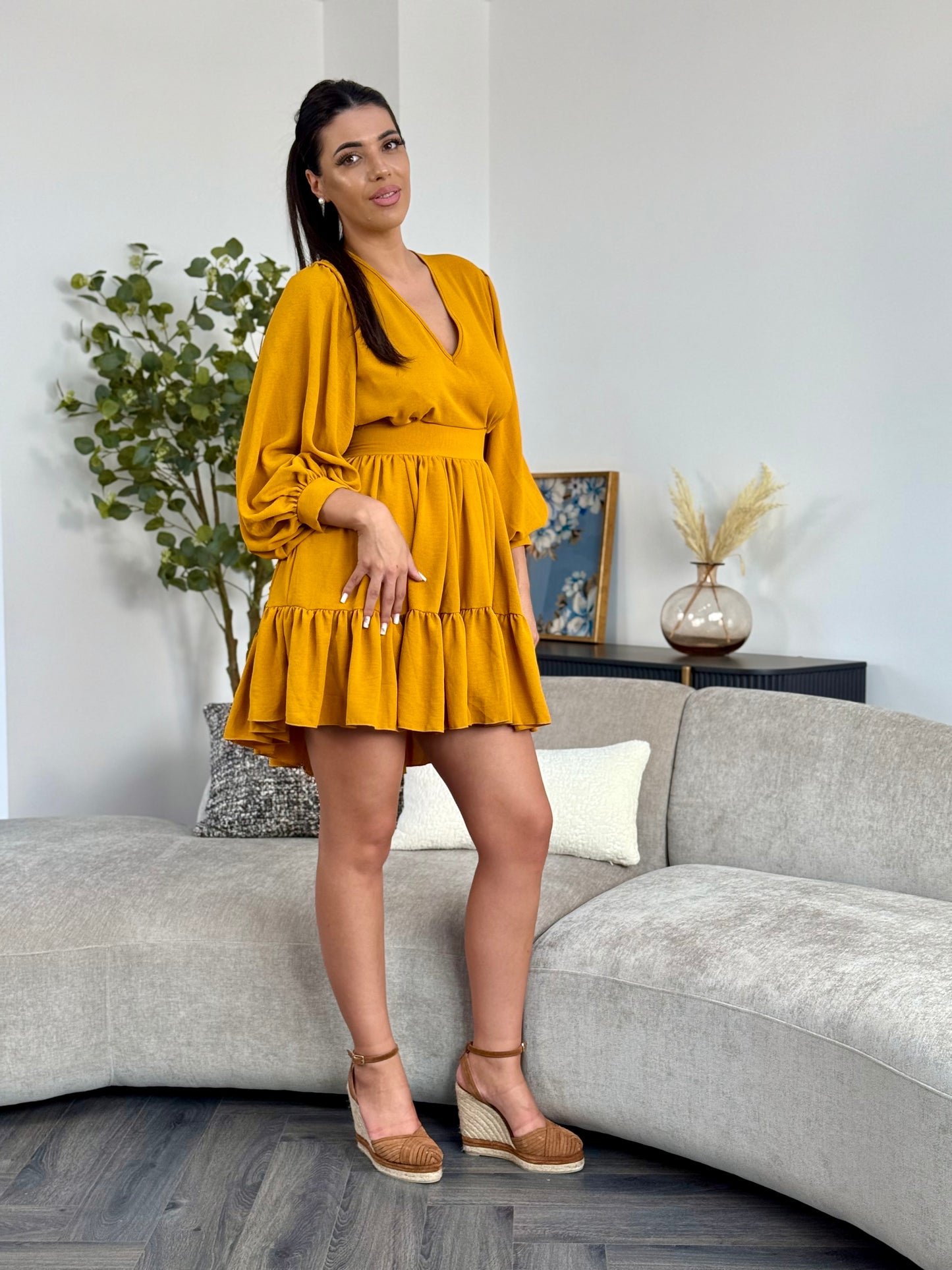 Rochie Christine - Galben mustar