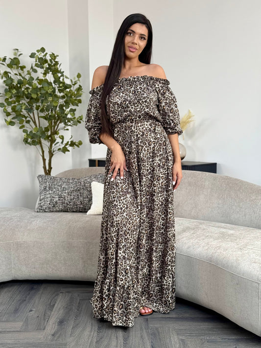 Rochie Lunga Anemona PRINT - Black Print