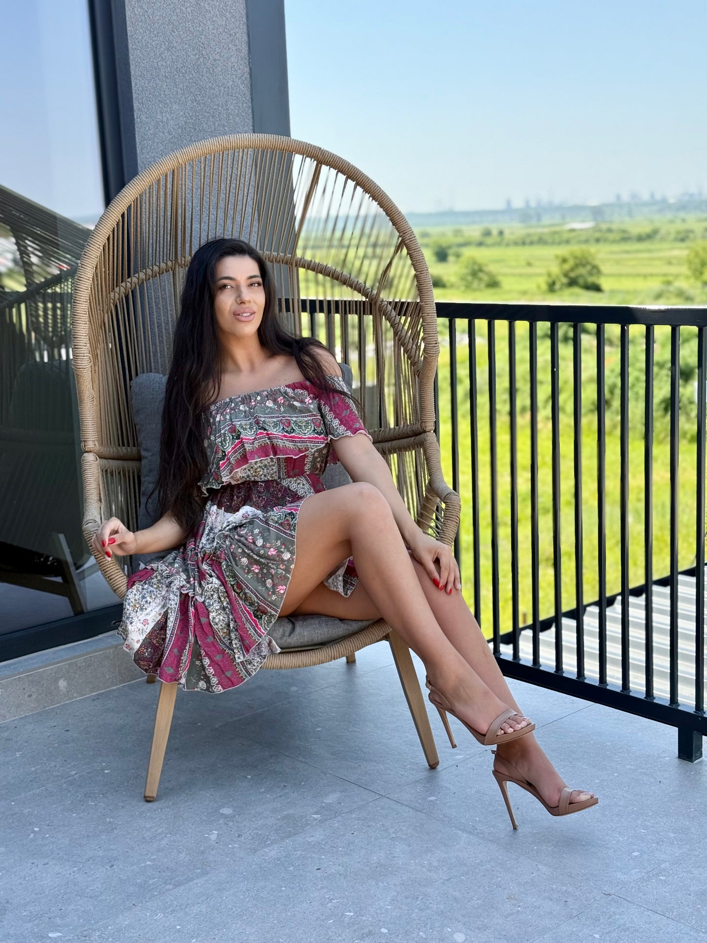 Rochie BELLA PRINT - Pink Colours