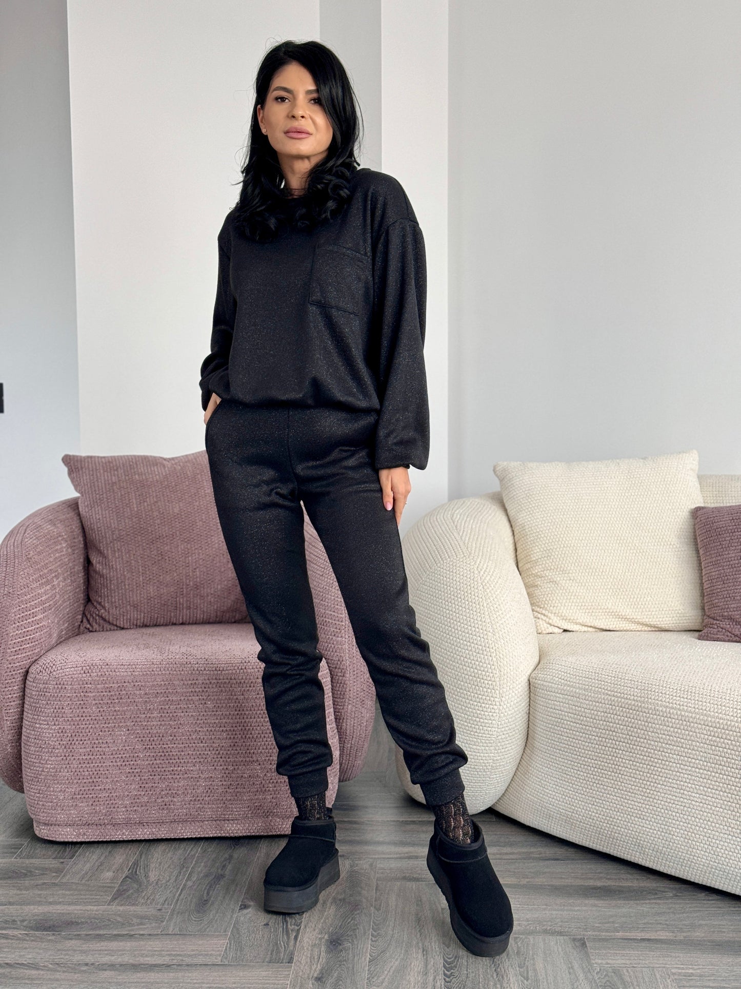 Costum Mona Glitter - Negru