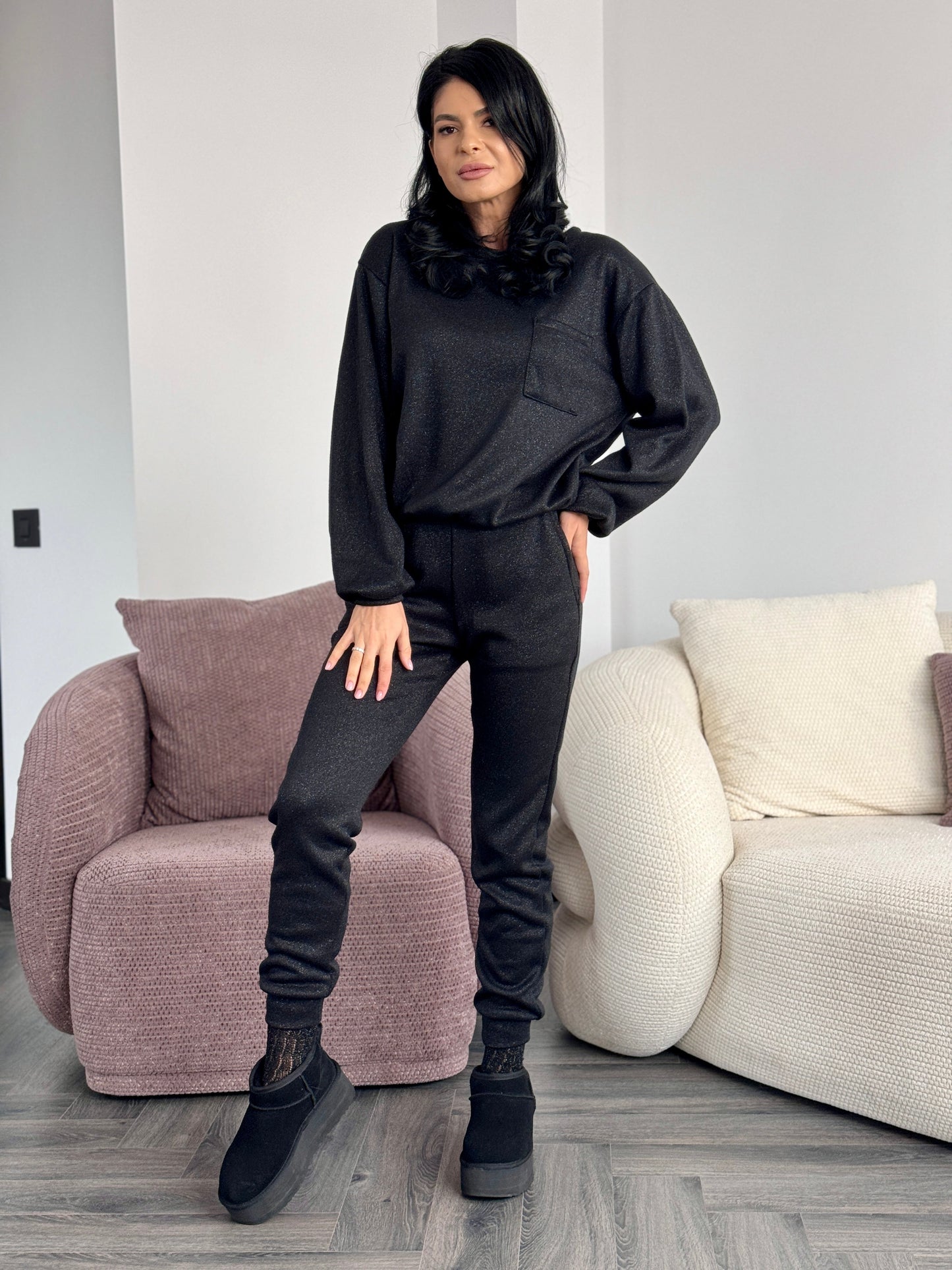 Costum Mona Glitter - Negru