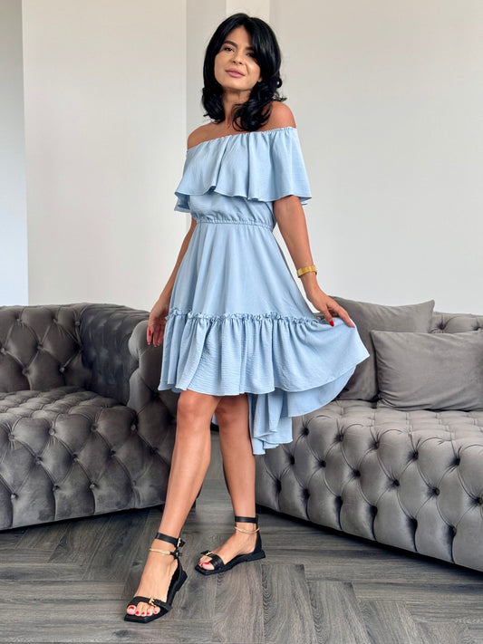 Rochie BELLA Crep - Baby Blue