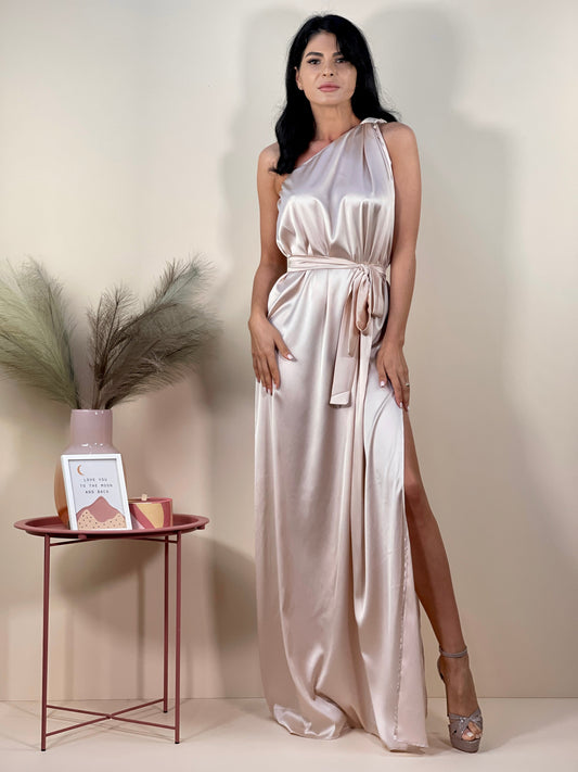 Rochie Troia Silky - Creamy